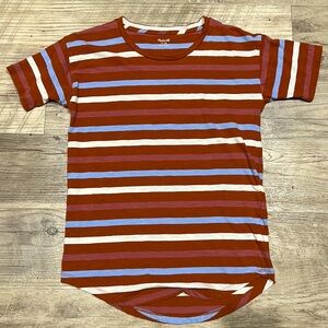 Madewell Stripe T-Shirt Size XS Rust brown